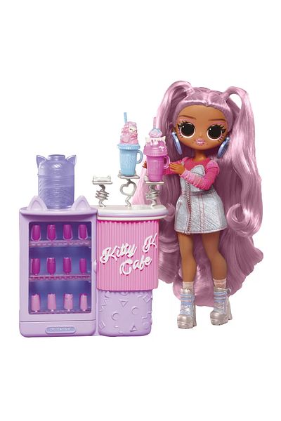 LOL L.O.L. SURPRISE! OMG SWEET NAILS KITTY K CAFÉ DOLL SET WITH ACCESSORIES