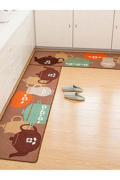 HALAMODO Cartoon Pattern Water Absorbent Anti-Slip Mat Multicolour 50(W)x80(L)cm