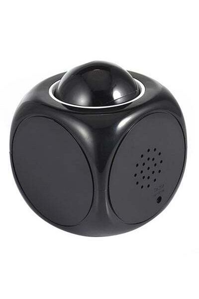 HALAMODO LCD Digital Projection Alarm Clock Black 8x8cm