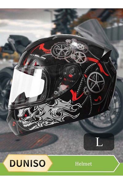 Generic DUNISO Full face motorcycle helmet, lightweight crash resistant motorcycle helmet, all season cool r
