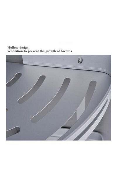 HALAMODO Bathroom Double-Layer Storage Tripod Silver 25x22x5cm