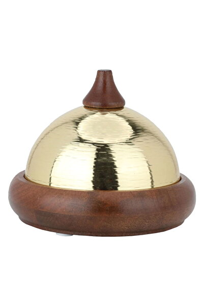 Generic تمرية بغطاء خشبي ذهبي + هيكل فولاذي من معرض السيف، 14×14×9 سم، ذهبي/بني