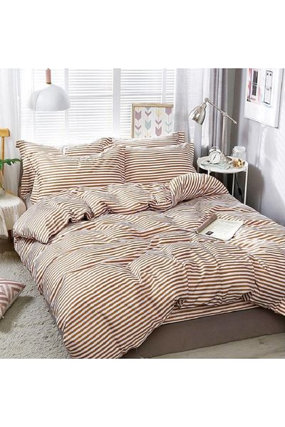 CHIRASO CHIRASO 4-Piece Bedding Set, Satin Cotton, Fitted Sheet 180x200 cm, 2 Pillowcases
