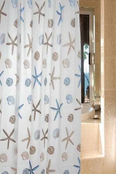 HALAMODO Starfish Shower Curtain Multicolour