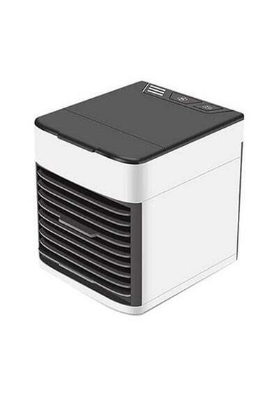HALAMODO Personal Desktop Portable Air Conditioner Humidifier With 7-Color LED Light Black & White 17cm