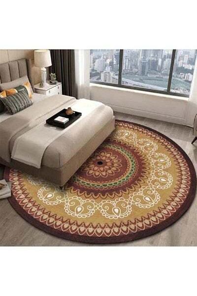HALAMODO Decorative Round Mat Multicolour 120x120cm