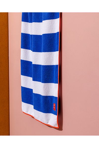 Madame Coco Biasse 100% Cotton Beach Towel - White/Blue - 70X150 cm