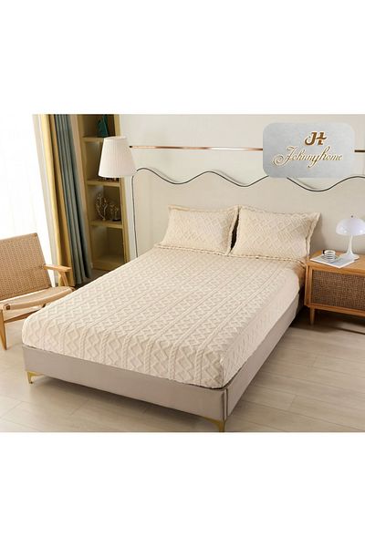 OEM Cocolino bed cover and 2 pillowcases, Tricot type, Plain, 3 pieces, 2 persons, 180x200cm, CO7