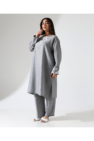 Mankens Fashion Viskon Keten Uzun Tunik Takım