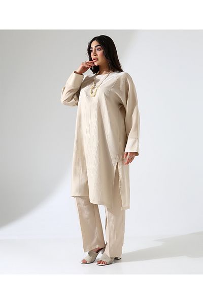 Mankens Fashion Viscose Linen Long Tunic Set