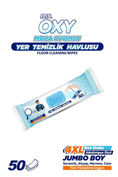 Mr.Oxy Mr. Oxy Mopa Uyumlu Yer Temizlik Havlusu 50'li