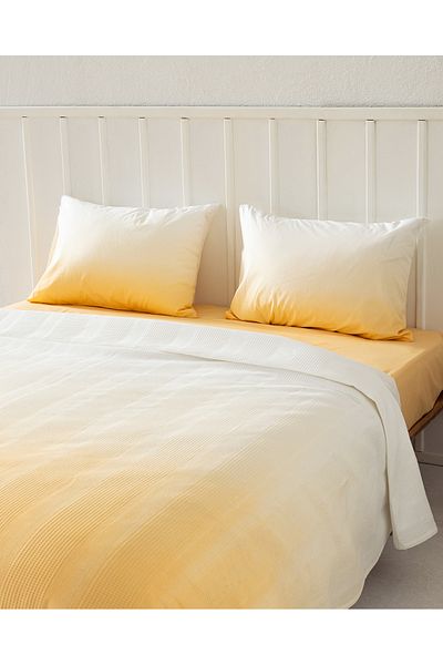 Madame Coco Brice Double 100% Cotton Karde Printed Pique Set - Yellow