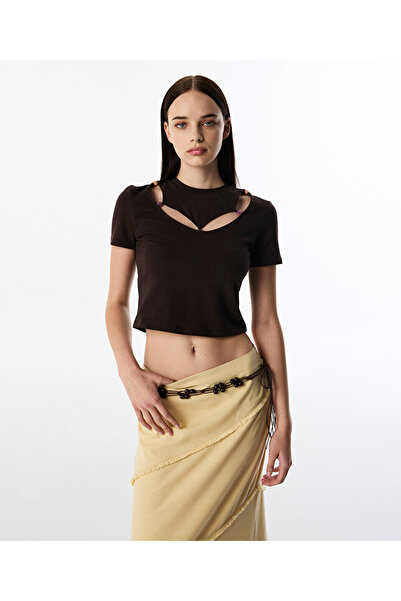 Twist AKSESUARLI CUT-OUT T-SHIRT