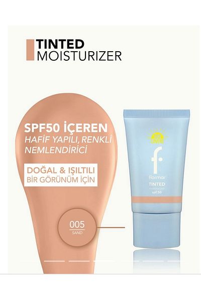 Flormar Sun Lovers Moisturizing Effective & Natural Finish Colored Sunscreen Spf50-005 Sand