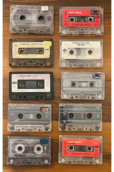 Plakevi İzmir 10 Tane Yabancı Kaset Lotu Kartonetsiz (Gipsy Kings,Samantha Fo...