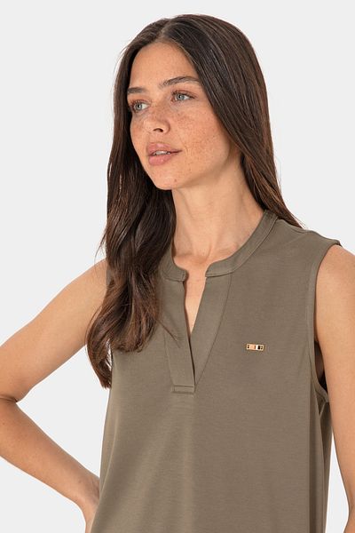U.S. Polo Assn. Women's Mink Sleeveless V-Neck T-Shirt 50306736-Vr052