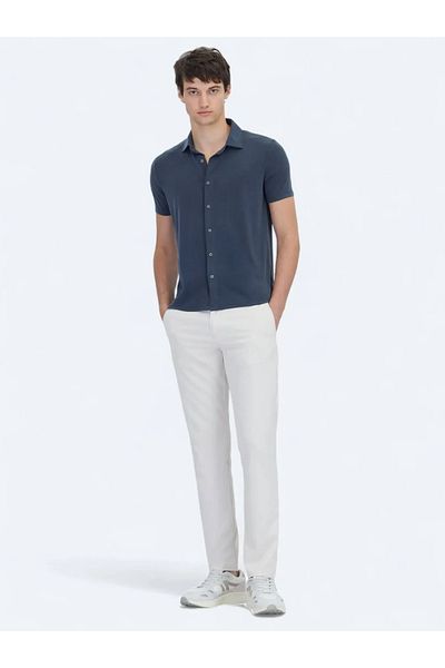 Kip Anthracite Plain Regular Fit Casual Shirt