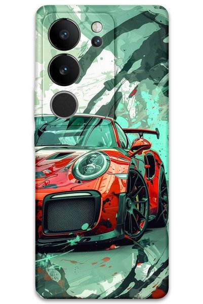 Gramaphone Vivo V29 Compatible Car Pattern Phone Case + Screen Protector - 5765