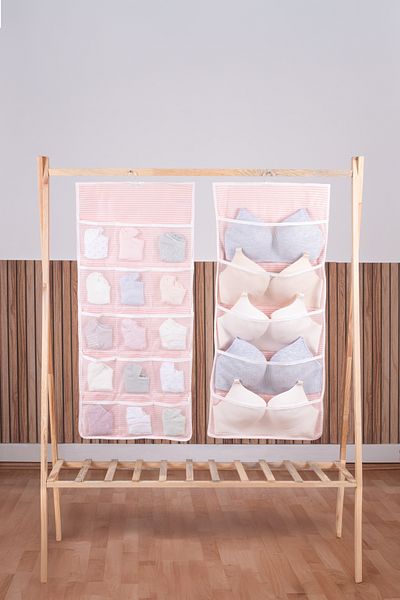 MorPort 20 Pockets In-Cabinet Underwear Organizer I Two-Sided Hanging In-Cabinet Bra Organizer