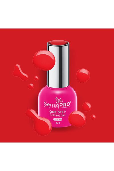 SensoPRO Milano Ojă semipermanentă Brilliant într-un singur pas, 8 ml, roșu stacojiu #04