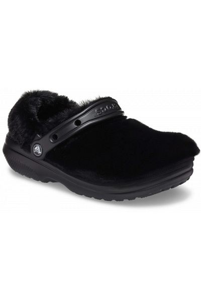Crocs Crocs Classic Fur Sure Clogs Black - Black 36-37 EU - M4/W6 US