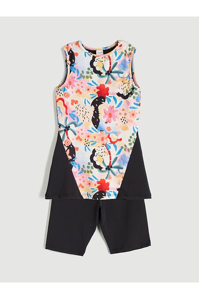 LC Waikiki Crew Neck Patterned Women's Hijab Swimsuit Set