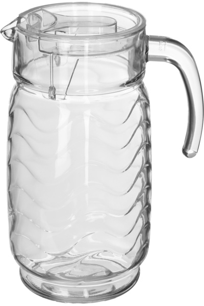 Alsaif Gallery Saif Gallery Glass Pitcher, 1800 ml, Lid - Clear
