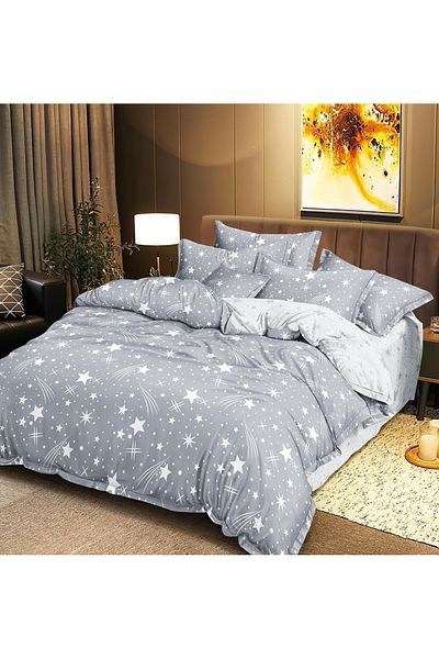 CHIRASO CHIRASO 4-Piece Bedding Set, Satin Cotton, Fitted Sheet 180x200 cm, 2 Pillowcases