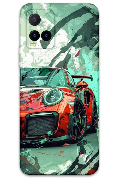 Gramaphone Vivo Y33S Compatible Car Pattern Phone Case + Screen Protector - 5765