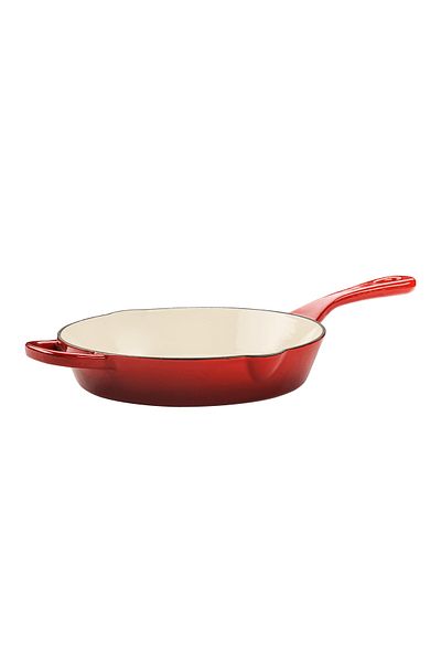 Crockpot® Frying pan, enameled cast iron, round, 25cm, red