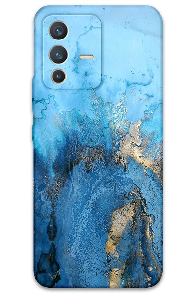 Gramaphone حافظة هاتف متوافقة مع Vivo V23 5G بنمط رخامي + واقي شاشة - 5812