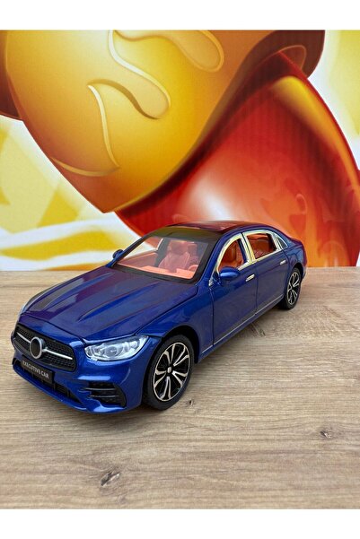 scntoys Mercedes C200 Model Araç Mercedes Metal Araba 23 Cm Mavi Sesli Işıklı Kapılar Bagaj Kaput Açılır