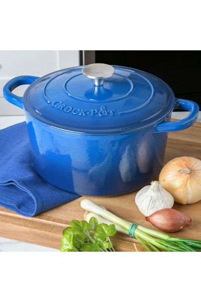Crockpot® Vas de fontă emailată, 6.6L, rotund, albastru
