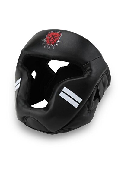 Titan Sport Yüz Korumalı Boks Kaskı , Siyah Pitbull Desenli Model