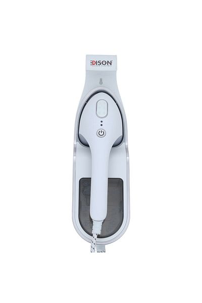 Edison Steam Iron, Stand, 330ml, 1500W - White Silver