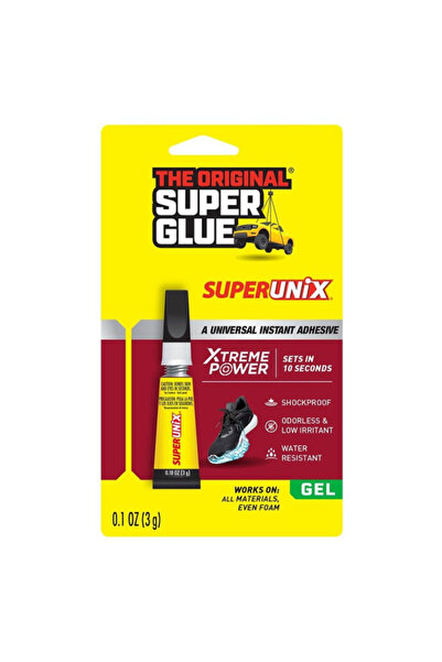 Super Glue غراء جل لاصق فوري عالمي فائق القوة من سوبر يونيكس، 3 جرام