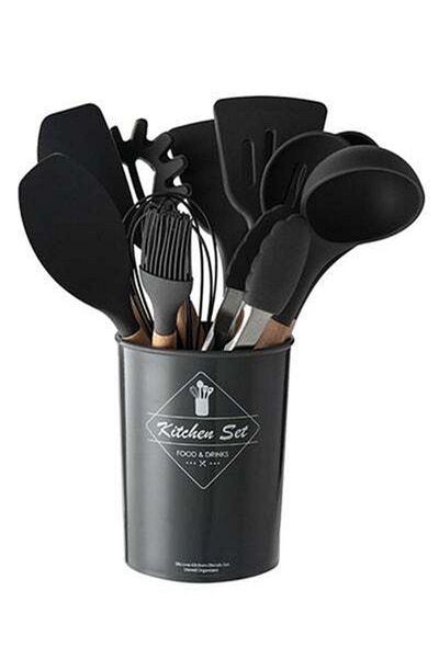 HALAMODO 11-Piece Cooking Utensils Kitchen Set Black