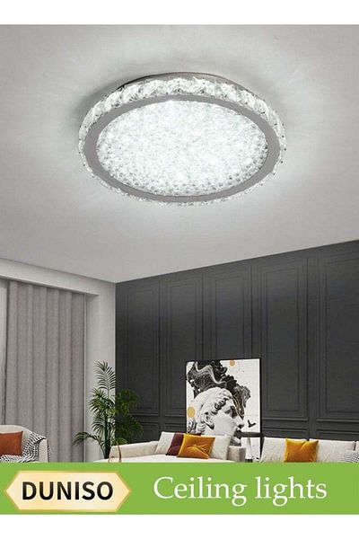Generic Crystal Ceiling Lamp, Corridor Lamp, Entrance Lamp, White Light, Balcony Cloakroom Aisle Lamp, Round