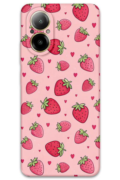 Gramaphone Realme 12 Lite Compatible Strawberry Pattern Phone Case + Screen P...