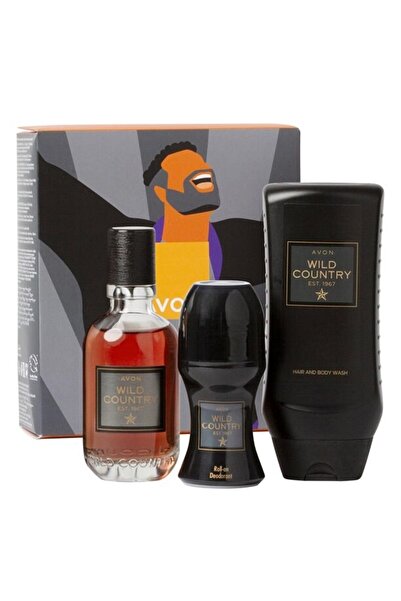 AVON Gift Box Wild Country, Avon - Eau de Toilette 75 ml, Shower Gel 250 ml, Roll-On Deodorant 50 ml