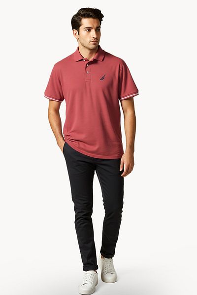 Nautica Basic Regular Fit Premium Cotton Logo Polo Shirt