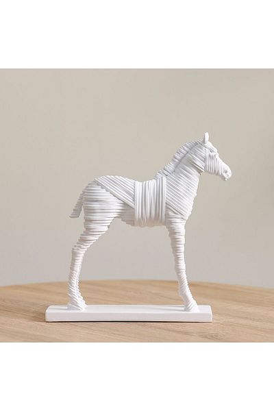 Danube Home Florence Ceramic Anstract Standing Horse White 31X8X32Cm | Ceramic Material Home Decoration Figurine