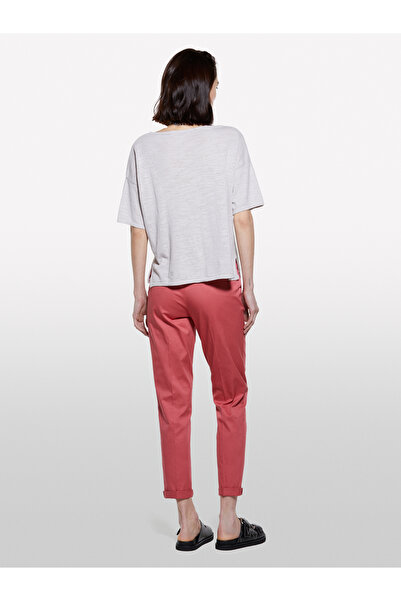 Sisley Women's Dark Pink Stretch Cotton Cigarette Pants