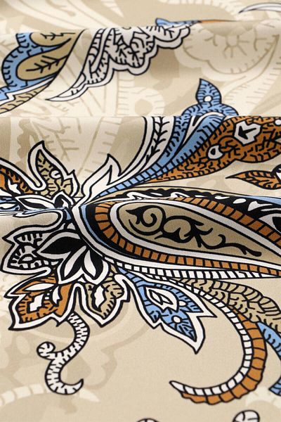 Bursa İpek Μπεζ μοτίβο σάλι Twill μεταξωτό μαντίλι