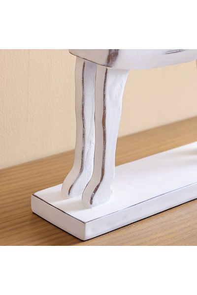 Danube Home Ava Polyresin Horse Sculpture White 50X13.5X50Cm | Polyresin Material Home Decoration Figurine
