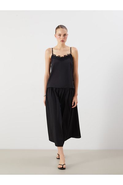 LC Waikiki Waist Zippered Waist Pleated Skirt