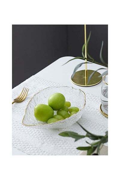 HALAMODO Nordic Glass Fruit Plate Clear 21x21x6cm