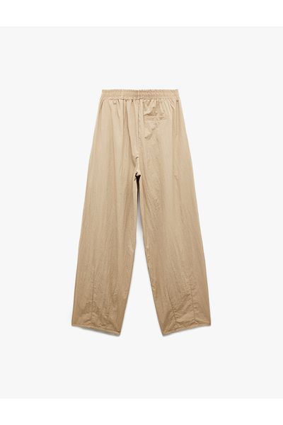 Koton Comfortable Fit Elastic Waist Pocket Pleated Parachute Pants
