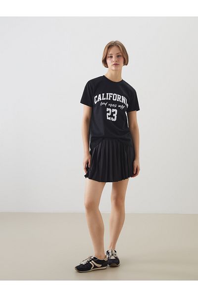 LC Waikiki Women's Sports Shorts Skirt with Elastic Waist and Pleats