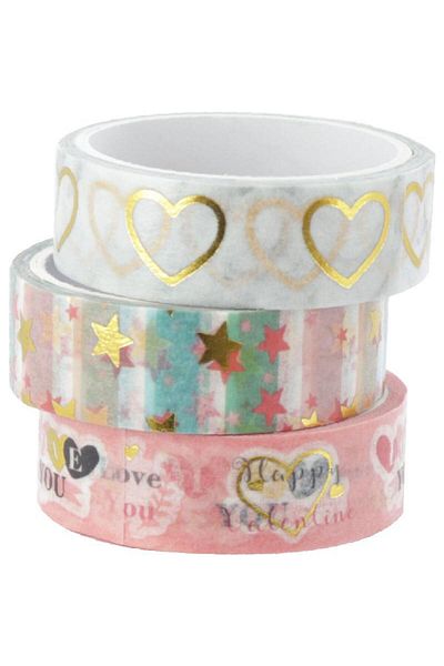 Roco Washi Tape – 3 Reels, Assorted Colors, 15mm x 5m Each